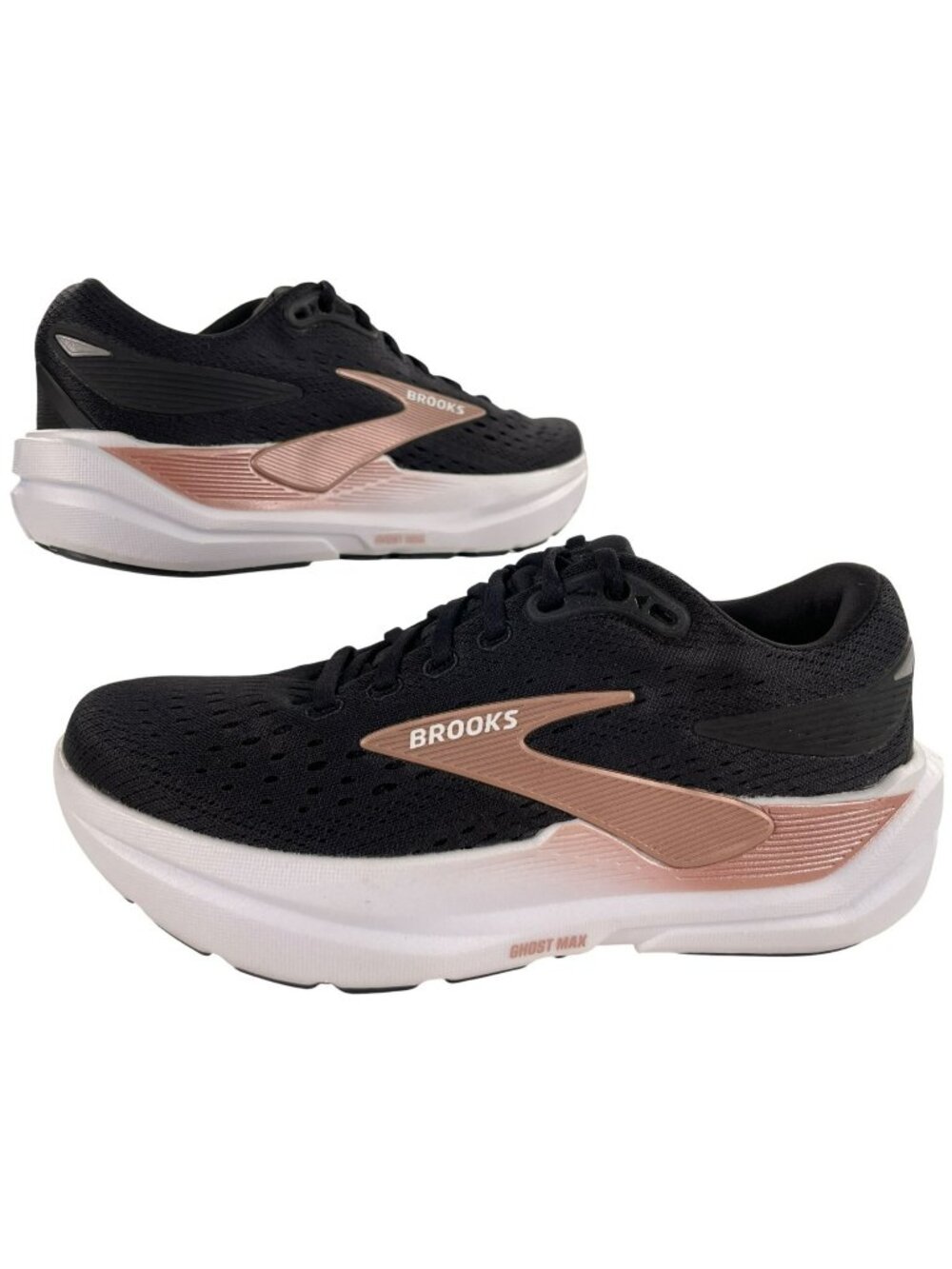 Brooks Ghost Max 3 Running Gym Sports Shoes Black & Rose Gold Women's Sz 7 NEW